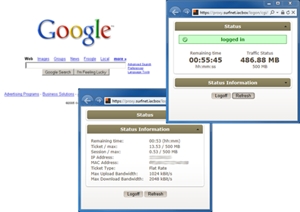 Používání služby ("Internet surfing")